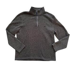 Nautica 1/4 zip Pullover sweatshirt Mens M Gray Fleece Athletic Athleisure Fall‎